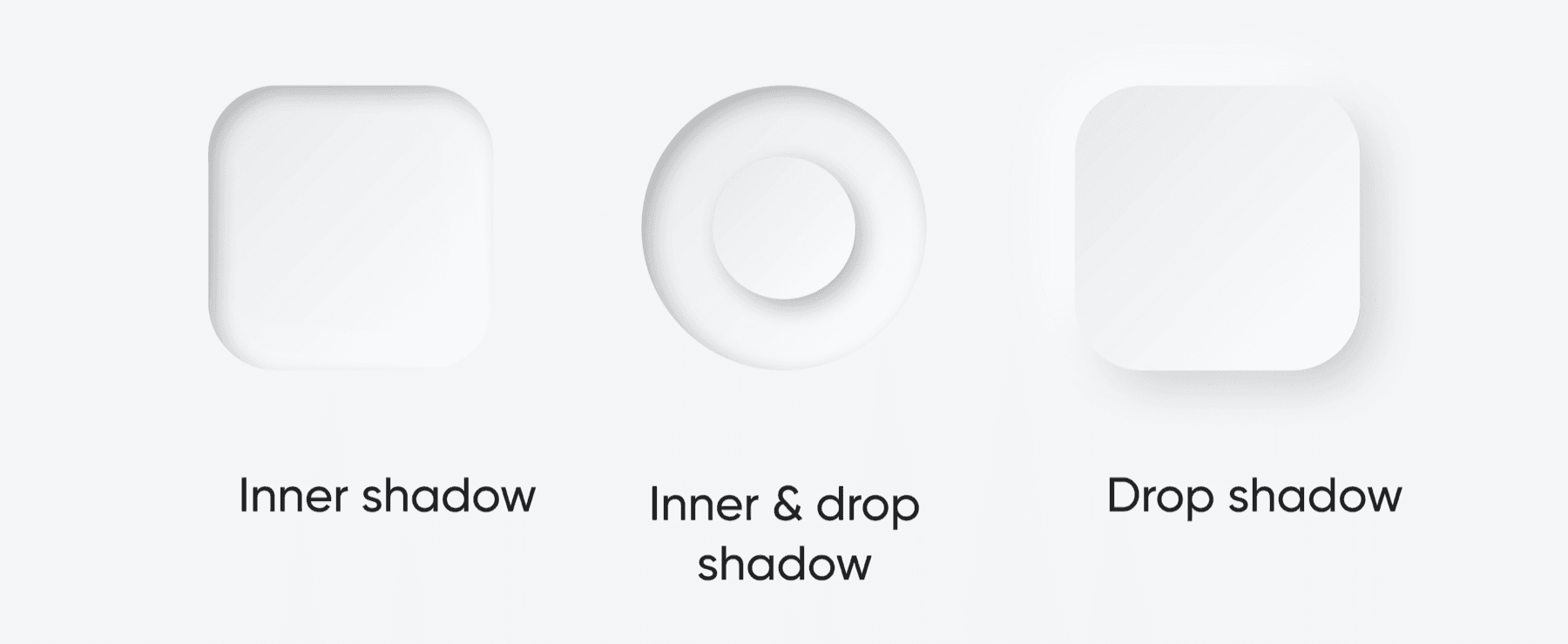 Drop shadows used for grouping — foreground and background separation on white